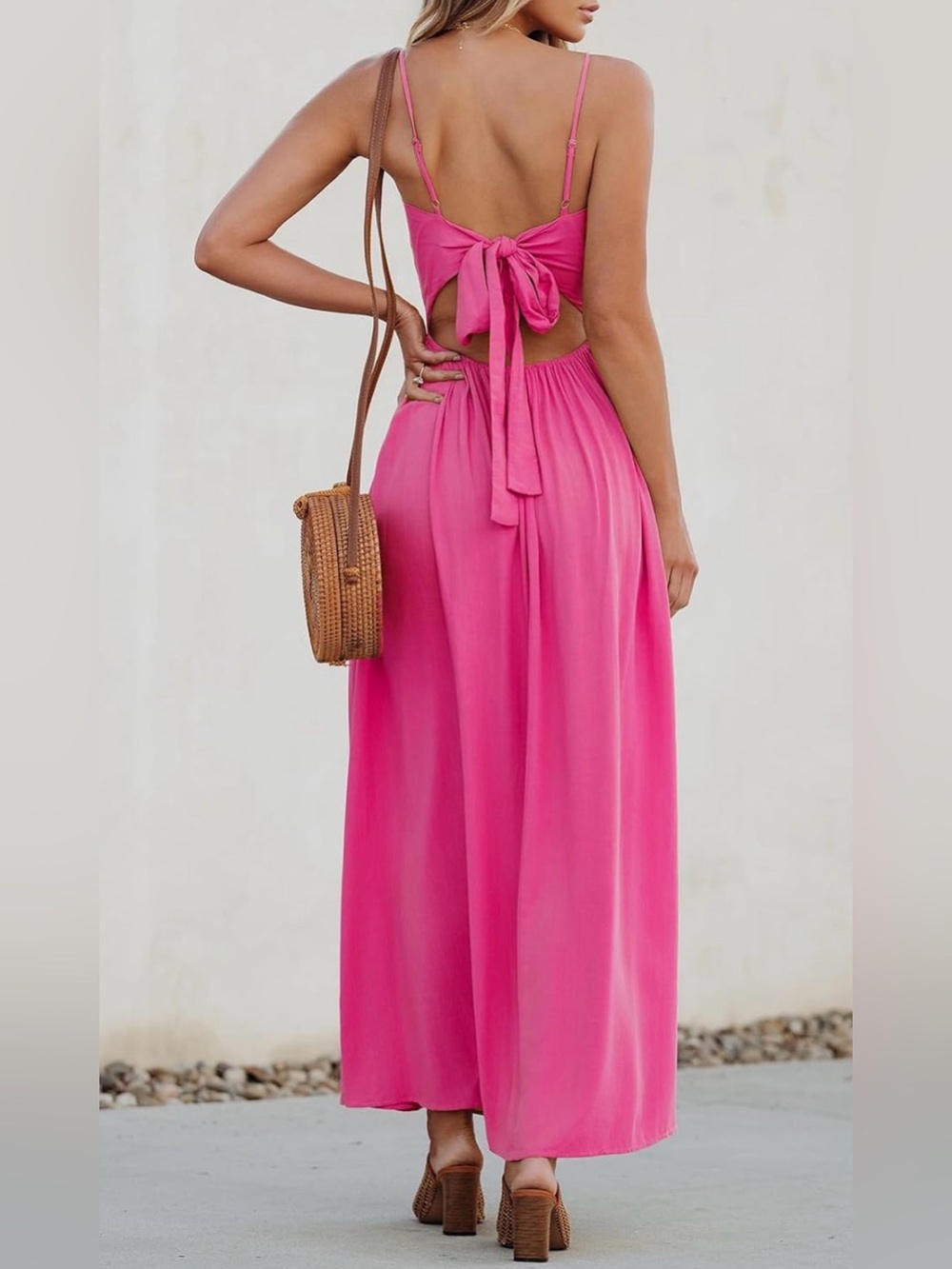 Twist & Keyhole Maxi Dress PINK Size LARGE NWT! - Picture 3 of 7